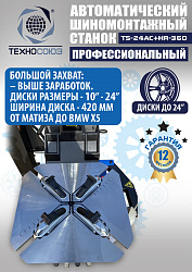 Станок шиномонтажный автомат с приспособлением "третья рука" 10-24", TS24AC+HR360 
