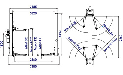 TS-4MR Подъемник 2-хст. г/п 4 т, съем-ручка
